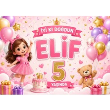 5 Yaş Doğum Günü Brandası 120X160 cm Branda Ince Hafif