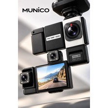 Munico 1080P Oto Kamera Seti Çok Kameralı Full Hd Ekranlı Gece Görüşlü Araç Kayıt Sistemi