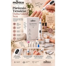 Munico Profesyonel Elektrikli Manikür Pedikür Tırnak Freze Makinesi 6 Başlıklı Dijital Ekranlı