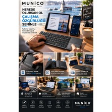 Munico Cep Boy Katlanabilir Bluetooth Klavye Entegre Touchpad Sessiz Tuşlu Çoklu Cihaz Uyumlu