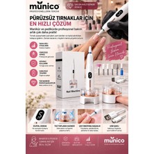Munico Profesyonel Manikür Makinesi 6 Uçlu Tırnak Frezesi Şekillendirme Parlatma Jel Tırnak Çıkarma Seti