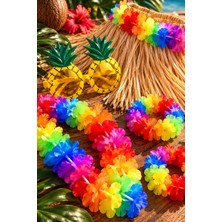 Munico Hawaii Dans Kostümü 60 cm Hasır Etek Çiçekli Aksesuarlar Ananas Gözlük Plaj Parti Festival Kostüm
