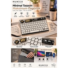 Munico Taşınabilir Kablosuz Klavye Şeffaf Teknolojik Tasarım Konforlu Tuşlu Tablet ve Bilgisayar Uyumlu
