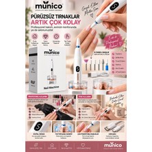 Munico Profesyonel Nail Drill Tırnak Freze Makinesi Dijital Ekranlı 6 Uçlu USB Şarjlı Manikür Seti