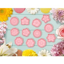 Craftelle 12'li Set Çiçek Buketi Figürlü Özel Tasarım Kurabiye ve Şeker Hamuru Kalıbı