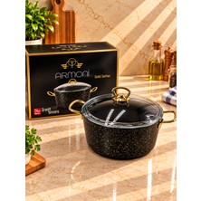 Armoni Black Gold 24 cm Granit Döküm Derin Tencere 5,5 Lt