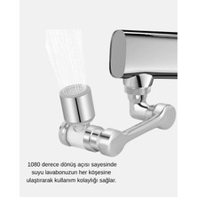 Meks Ergonomik Dönebilir Musluk Ucu 1080 Derece Su Yönlendirme