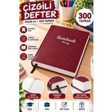Artlantis Ciltli Çizgili Defter 300 Yaprak 20X28CM 1 Adet Çok Yapraklı Sert Kapaklı Not Hesap Defteri Okul Ofis Büro