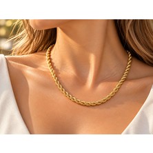 Terragolds cm Burgu Model Gold Renk 10 mm Kalınlık 50 cm Kadın Kolye