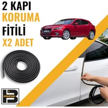 B&M Kauçuk Mazda 3 Hatchback (2013-2018) Kapı Koruma Fitili-Iki KAPI-SIYAH-BM1192