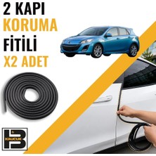 B&M Kauçuk Mazda 3 Hatchback (2009-2012) Kapı Koruma Fitili-Iki KAPI-SIYAH-BM1190