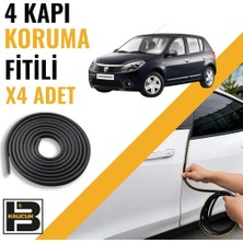 B&M Kauçuk Dacia Sandero 1.nesil Kapı Koruma Fitili-4 KAPI-SIYAH-BM2197