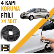 B&M Kauçuk Renault Clio 3 Station Wagon Kapı Koruma Fitili-4 KAPI-SIYAH-BM2161