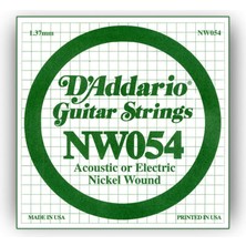 D'Addario Daddario NW054 Elektro ve Akustik Tek Tel, 5li Paket, (Kalin Mi),