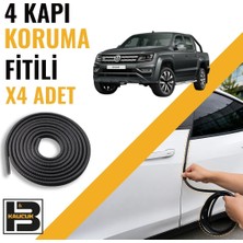 B&M Kauçuk Volkwagen Amarok (2017-2022) Kapı Koruma Fitili-4 KAPI-SIYAH-BM2404