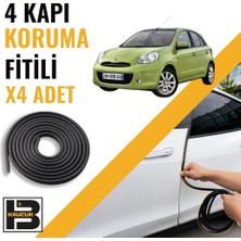 B&M Kauçuk Nissan Micra (2011-2017) Kapı Koruma Fitili-4 KAPI-SIYAH-BM2324