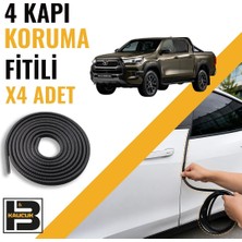 B&M Kauçuk Toyota Hilux (2016-2025) Kapı Koruma Fitili-4 KAPI-SIYAH-BM2453