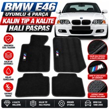 EP Garaj Otomotiv Bmw E46 Uyumlu 4 Parça Kalın Tip A Kalite Halı Paspas