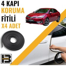 B&M Kauçuk Toyota Corolla (2014-2017) Kapı Koruma Fitili-4 KAPI-SIYAH-BM2300