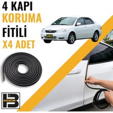 B&M Kauçuk Toyota Corolla (2000-2006) Kapı Koruma Fitili-4 KAPI-SIYAH-BM2296