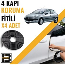 B&M Kauçuk Peugeot 206 Kapı Koruma Fitili-4 KAPI-SIYAH-BM2511