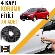 B&M Kauçuk Peugeot 307 Kapı Koruma Fitili-4 KAPI-SIYAH-BM2522