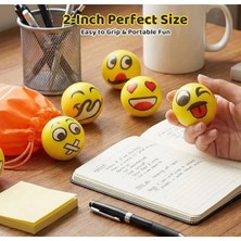 MİNGODAN Mingodan Emoji Stres Topu 1 Adet Sıkmalı Sünger Top El Bilek Egzersiz Topu Anti Stres Duyusal Squishy Oyuncak Avuç Içi Top