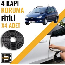 B&M Kauçuk Peugeot 206 Station Wagon Kapı Koruma Fitili-4 KAPI-SIYAH-BM2512