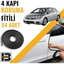 B&M Kauçuk Honda Civic (2011-2017) Kapı Koruma Fitili-4 KAPI-SIYAH-BM2571