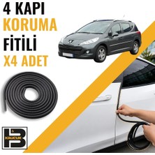 B&M Kauçuk Peugeot 207+ Station Wagon Kapı Koruma Fitili-4 KAPI-SIYAH-BM2517