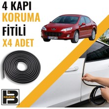 B&M Kauçuk Peugeot 407 Kapı Koruma Fitili-4 KAPI-SIYAH-BM2526