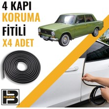 B&M Kauçuk Fiat Murat 124 Kapı Koruma Fitili-4 KAPI-SIYAH-BM2558
