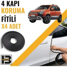 B&M Kauçuk Fiat Panda Cross (2012-2025) Kapı Koruma Fitili-4 KAPI-SIYAH-BM2561