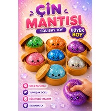 MİNGODAN Mingodan Çin Mantısı Simli Dumpling Squishy – Viral Rainbow Bun Sukuşi Stres Oyuncağı Büyük Boy (1 Adet)
