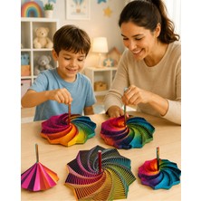 MİNGODAN Mingodan Büyük Boy Stres Yıldızı 17X17 cm Rainbow Spiral Jap Jup Fidget Duyusal Oyuncak