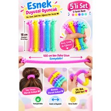 MİNGODAN Mingodan 5’li Esnek Oyuncak Uzayabilen Sıkılabilir Anti Stres Tırtıl – 18 Cm, 100 Cm+