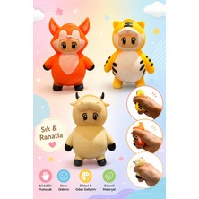 MİNGODAN Mingodan 1 Adet Squishy Duyusal Oyuncak – Stres Giderici Sık Bırak Hayvan Figürlü Yumuşak Dokulu Jel Oyuncak Koyun Tilki Aslan