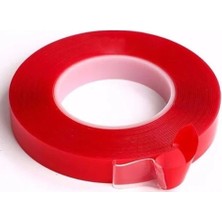 CevHerS 3lü Çift Taraflı Bant 10 mm x 5 Metre Şeffaf Silikon Yapıştırıcı Özellikli Güçlü Bant