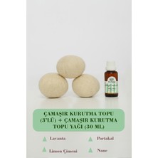 Sapura Çamaşır Kurutma Topu Seti (Kese Içinde Üçlü TOP+%100 Uçucu Yağ)