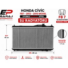 EP Garaj Otomotiv Honda Civic Fb7 2012-2015 Manuel Vites Su Radyatörü