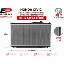EP Garaj Otomotiv Honda Civic Fb7 2012-2015 Otomatik Vites Su Radyatörü