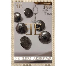İleri Europe Ǝe Metal Sıyah Nıkel Düğme 15 mm 6 Adet