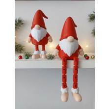 Smilechild 2 Adet 21-14 cm Uzun Şapkalı Gnome Tomte Şans Cücesi Yılbaşı Süsü Parti Dekorasyon Süs Kırmızı Plastiktir
