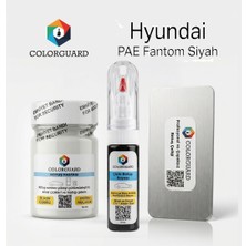 COLORGUARD Hyundai PAE Fantom Siyah Rötuş Seti - 2 si 1 Arada İğne ve Fırça Uçlu Şişe, Rötuş Pastası ve Rötuş Çeliği