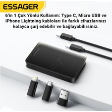 Str Store 6in1 60W Type C, Micro ve Iphone Lightning Kablolu, Dönüştürücü, Sim Aparatlı Seyahat Seti