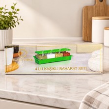 Efnaz Style 4 Parça Kaşıklı Kare Baharat Seti