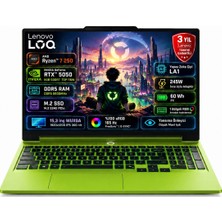 Lenovo Loq 15AHP11 Amd Ryzen 7 250 16GB 2tb SSD RTX5050 8gb (115W) 15.3" Wuxga (1920X1200) IPS 165Hz Windows 11 Pro Taşınabilir Bilgisayar 83TN00A3TR H11