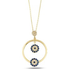 Debora Jewelry 14 Ayar Altın Nazar Boncuklu Çift Göz Kolye