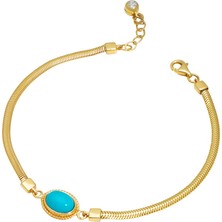 Debora Jewelry 14 Ayar Altın Firuze Taşlı Bileklik