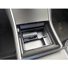 Tesla Model 3 Orta Konsol Tepsisi — J1772 Adaptör Yuvalı